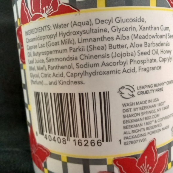 Beekman 1802 Amaryllis Bouquet Goat Milk Hand & Body Wash  12.5 oz. NEW - Picture 2 of 2